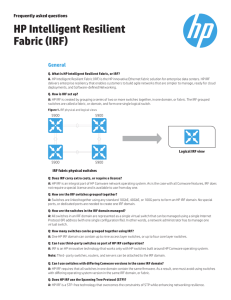 HP Intelligent Resilient Fabric (IRF)—Frequently asked questions
