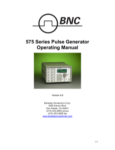 575 Series Pulse Generator Operating Manual