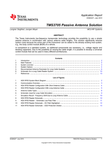 TMS3705 Passive Antenna Solution