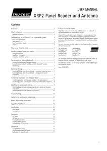 XRP2 Panel Reader and Antenna User Manual - Tru-Test