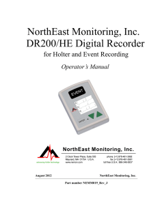 NorthEast Monitoring, Inc. DR200/HE Digital Recorder