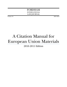 A Citation Manual for European Union Materials