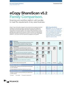 eCopy ShareScan v5.2 Family Comparison.