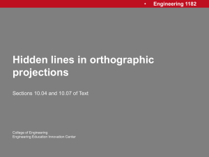 Hidden lines in orthographic projections