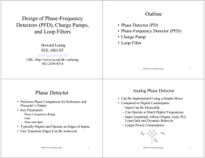 Design of Phase-Frequency Detectors (PFD), Charge Pumps, and