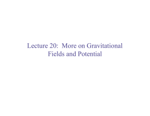 Lecture 20: More on Gravitational Fields and Potential