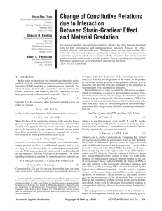 Change of Constitutive Relations due to Interaction Between Strain