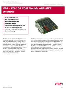 PP4 – PCI-104 COM Module with MVB Interface