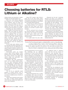 Choosing batteries for RTLS: Lithium or Alkaline?