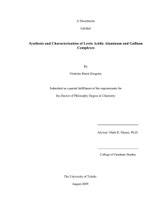 Synthesis and Characterization of Lewis Acidic Aluminum and