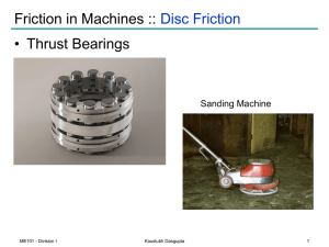 Friction in Machines :: Disc Friction • Thrust Bearings