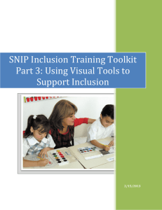 SNIP Inclusion Training Toolkit Part 3: Using Visual Tools to Support