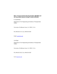 Mass Transport Vehicle Routing Problem (MTVRP)