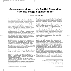 Assessment of Very High Spatial Resolution Satellite Image