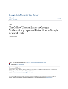 The Odds of Criminal Justice in Georgia: Mathematically Expressed