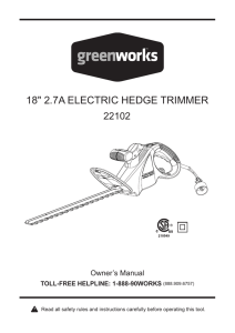 18" 2.7a electric hedge trimmer