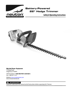 Lithium Hedge Trimmer Manual
