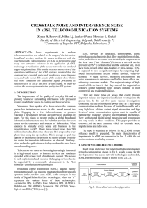 CROSSTALK NOISE AND INTERFERENCE NOISE IN xDSL