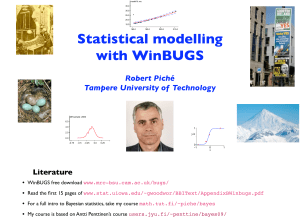 Statistical modelling with WinBUGS