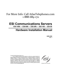 ESI Communications Servers Hardware Installation Manual