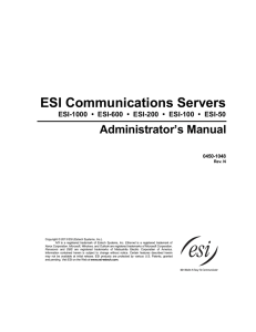 ESI Communications Servers Administrator`s Manual (except ESI-50L)