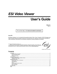 ESI Video Viewer User`s Guide