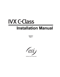 IVX C-Class (no VM) Installation Manual