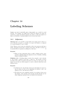 Labeling Schemes - Distributed Computing Group