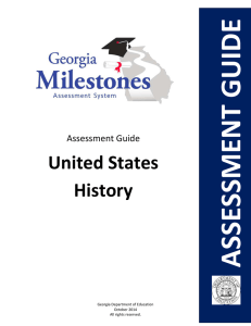 Draft Assessment Guide for the Georgia Milestones in U.S. History
