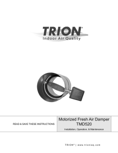 Motorized Fresh Air Damper TMD520