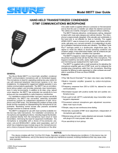 Shure 885TT Microphone User Guide