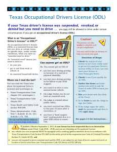 Texas Ocupational Drivers License Information