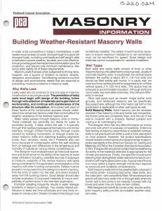 Building Weather-Resistant Masonry Walls
