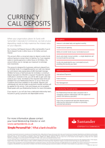 currency call deposits - Santander Corporate and Commercial