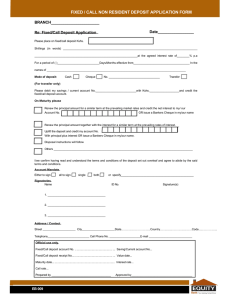 Fixed Call Deposit Application Form