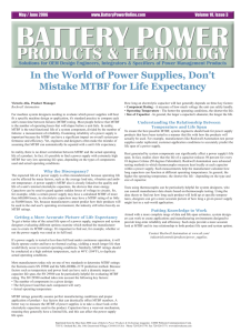 In the World of Power Supplies, Don`t Mistake MTBF for Life