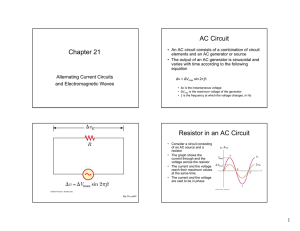 Chapter 21 AC Circuit Resistor in an AC Circuit