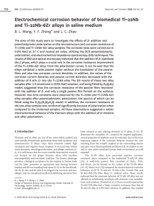 Electrochemical corrosion behavior of biomedical Ti–22Nb and Ti
