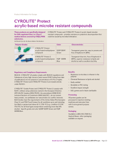 CYROLITE® Protect acrylic-based microbe resistant compounds