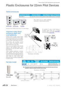 Plastic Pushbutton Enclosures Technical Specs