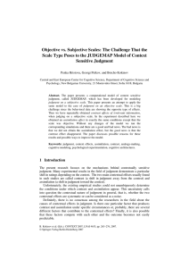 Objective vs. Subjective Scales: The Challenge That the Scale Type