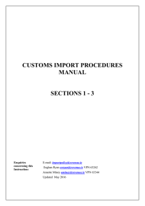 Customs Import Procedures - Section 1-3