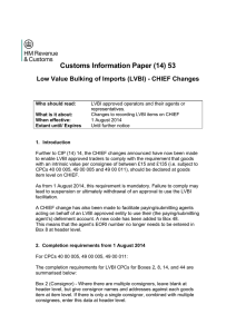 Customs Information Paper 53 (2014): Low Value Bulking