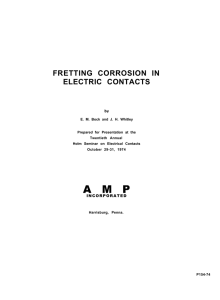 fretting corrosion in electric contacts