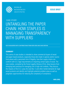 untangling the paper Chain: how staples is managing transparenCy