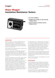 Major Megger Insulation Resistance Testers