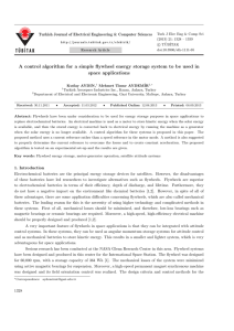 A control algorithm for a simple flywheel energy storage system to