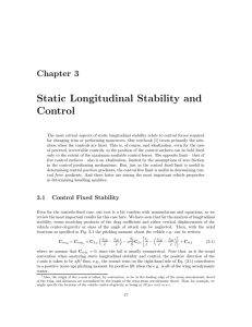 Static Longitudinal Stability and Control