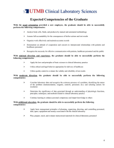 Expected Competencies of the Graduate