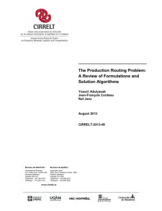 The Production Routing Problem: A Review of Formulations